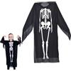 Seasboes Costume da scheletro per bambini, per Halloween, 90 cm, per Halloween, spaventoso, costume da zombie per Halloween, carnevale, per bambini, ragazzi, ragazze, cosplay, Halloween, feste