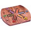 LOGOPLAY Ludo Per 6 Giocatori, Gioco di Dadi, Gioco da Tavolo, Gioco Per Famiglie in Legno Con Tabellone Pieghevole (Multicolore)