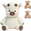 Generico Peluche che Corre Mucca 45/60cm - Cuscino Morbido e Soffice per Casa - Pupazzo che Cammina a Forma di Vitello (Bianco,45cm)