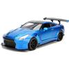 Jada Toys Fast & Furious Brian's 2009 Nissan GT-R (R35) Ben sopra, Auto, Modello Tuning in Scala 1:24, con Spoiler, Porte apribili, Cofano e Bagagliaio, Ruota Libera, Blu