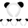 LRXIYODE Fasce per Chioma Orecchie da Panda 4 Unitá Bianche per Cosplay di Animali e Feste a Tema Comode e Trasformazione Istantanea