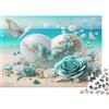 RMMERPCVREFE Blue Heart Butterfly Puzzle 1000 Pezzi carta per adulti Beach Rose Puzzle per Famiglia relax concentrazione decorazione casa regalo 70x50cm/1000pcs