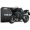 Risopen Modello di moto 1:9 compatibile con Kawasaki Ninja H2 in metallo pressofuso, nessun montaggio richiesto, mini regalo per adulti (nero)