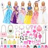 Miunana 55 Accessori Casuali principessa gioielli per 30CM 11.5'' bambole | Abbigliamento abbigliamento per bambole abiti da sera per bambole = 6 abiti da sera 10 scarpe 39 accessori per bambole