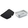 Weber 6558 Griddle for Q1000 Series Grill & 6415 Small 7-1/2-Inch-by-5-inch Aluminum Drip Pans, Set of 10