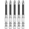 QUARKZMAN 5Pz #2 Punte Cacciavite Percussione Phillips Antiscivolo PH2 1/4 Gambo Esagonale 2.6 (65mm) Inserti per Avvitatore Trapano Magnetiche Croce Acciaio S2 Cromato Utensili
