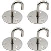 SeeRaphee Viti a base rotonda in acciaio inox per montaggio a soffitto, ganci per ventilatore a soffitto, per yoga e piante da appendere, diametro 52 mm, 4 pezzi