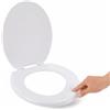 cecaro group Copriwater Universale Morbido in PVC e Spugna - Sedile WC Leggero e Confortevole - Facile da Montare - Compatibile con la Maggior Parte dei WC Standard - Bianco
