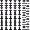 YIXISI 25 Set M5x8mm Viti per Rilegatura Chicago Kit, Rivetti A Vite, Rivetti in Pelle, Chicago Nail Rivet Vite, per Rilegatura di Libri Decorativi in Pelle, Nero Pistola