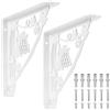 HAOCHEN 2 Pz Reggimensola bianco, Staffe a L, Staffe per Mensole Pesanti Vintage, Supporto Staffa Mensola, Supporto Reggi Mensola da Muro, Staffa per Mensola Angolari Metallo Legno Mensola, 200x200x40 mm