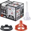 Raimondi RLS Vite Valute Pack 180VVP15F Kit Sistema R.L.S Levelling System 1000 Viti Basi Flat Forma Meno - Piastrelle Altezza da 3 a 15 mm e per Fuga da 1,5 mm + 300 Ghiere + 5 Rondelle Antigraffio