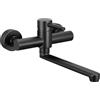 CECIPA Rubinetto Cucina Parete Nero, Miscelatore Cucina a Muro in Acciaio Inox 304, Miscelatore Parete con Acqua Calda e Fredda, Nero