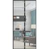 JustGo Zanzariera Magnetica Porta Finestra Adattabile e Regolabile, Chiusura Automatica a Calamite, Istruzioni di Montaggio Chiare, Calamite Potenti, Nero, 120 x 260 cm