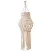 Uoqpty Macrame del paralume, coperchio della lampada macrame,Tonalità leggera in tessuto a mano con paralume vintage | Decorazione del lampadario, copertura della lampada intrecciata per soggiorno,