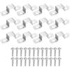 sourcing map 12 morsetti per tubi quadrati a forma di U, staffa a forma di U da 10 x 10 mm, in acciaio inossidabile 304, con testa a croce, viti autoperforanti per tubi, porte chiuse, ringhiere