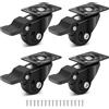 Humagineer 25mm Ruote per Mobili Piccoli Nere con 4 Freno, Ruote Silenziose in Gomma per Carrello, Capacità di Carico 45kg, Ruo te Girevoli per Tavolo, Armadio, Lettino per Bambini, Movimento Fluido