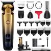 Hatteker Tagliabarba Kit Professionale Tagliacapelli con Zero Gapped T-Blade Trimmer Rasoio Elettrico per Naso Orecchio Barba Corpo Trimmer per Uomini Impermeabile Cordless Grooming Kit 6 in 1