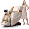 HealthRelife Business Class - Poltrona massaggiante per tutto il corpo con scansione del corpo Shiatsu, estensione automatica del supporto al polpaccio e massaggio a maglia (beige)