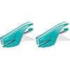 Leitz Cucitrice a pinza, Caricamento posteriore, Capacità fino a 15 fogli, Metallo, Colore: Acquamarina metallizzato, WOW, 55472051 (Confezione da 2)