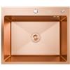 ANW HOME Lavello Cucina 1 Vasca 60x50 cm, Lavandino Cucina in Acciaio Inox Oro Rosa PVD, da Incasso con Rivestimento Nano, Spessore 3,0+1 mm, con Sifone Dispenser Sapone e Cestello