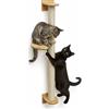 eyepower 102cm Tiragraffi da Parete Luna con 1 Piattaforma in Bambù - Albero per Gatti Salvaspazio con Ripiano - Colonna in Sisal Naturale - Gioco da Arrampicata - Percorso da Muro - Set Mensola Gatto