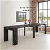 Cybert Tavolo Consolle Allungabile fino a 3 Metri - 12 Posti - Piano MDF - Guide Telescopiche Alluminio - Da Console 50 cm a Tavolo Pranzo 300 cm - tavolo per 12 Persone (Nero marmo)