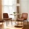 chairus 2 PZ Sedie Cucina in Ecopelle con Gambe in Metallo, Marrone