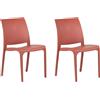 GLOUPIE Sedia Volga In Polipropilene, Impilabile, Dimensioni 54 x 46 x 81 Cm, Per Interno Ed Esterno, Made In Italy (2, Rosso)