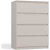 3E 3xE living.com Cassettiera: Quattro cassetti, Colore: Cashmere,