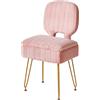 IBUYKE Vanity Sgabello stoccaggio, sedia pieghevole per trucco rosa WBD030P