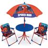 CARTOON Set Giardino Bambini Spiderman Marvel con 2 Sedie Tavolino e Ombrellone Tavolo Mare Pieghevole Supereroe Sedie 35x38x52 cm Portata 30 kg Età 3+