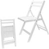 Spetebo Sedia pieghevole in legno bianco, 79 x 59 cm, portata fino a 100 kg, pieghevole, stabile, senza montaggio, per cucina, soggiorno, interni