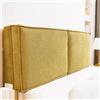 Gleedipre Stile francese Cuscini da comodino Velluto a coste delicato sulla pelle Antiurto Staccabile Testiera del letto Schienale imbottito morbido(Giallo mango,170x60 cm/Ha una testiera)