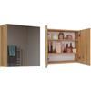 CDF Mobile Bagno con Doppio Specchio Armadietto a Muro 2 Ante 3 Ripiani Sopra Lavabo Spazioso 60 x 60 x 22 cm - Rovere Artisan
