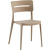 Cribel Set 4 Sedie Bella Tortora in Polipropilene | Sedie Impilabili per Cucina, Sala da Pranzo, Giardino e Bar | Design Moderno, Resistenti e Facili da Pulire (TORTORA)