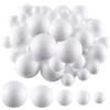 PcvGef 80 palline di polistirolo bianco, grandi sfere di polistirolo, per fai da te, decorazioni artistiche, feste, progetti scolastici, 1 cm20 2 cm20 3 cm15 4 cm15 5 cm10