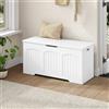 Fobyfurny Cassapanca, Cassapanca Contenitore in Legno, Panca Contenitore con Cerniere di Stabilità, per Ingresso, Camera da Letto, Soggiorno, 100 x 40 x 48 Cm, Bianco FFXD103PW1