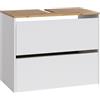 Vicco Mobile sottolavabo per bagno Viktor, Bianco/Artisan, 80.2 x 65 cm, con foro per sifone e ripiano interno regolabile in altezza