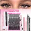 FADLASH Kit d'extension de cils DIY - Cils clusters individuels avec eyeliner noir, dissolvant de colle pour cils clusters et pince à cils (40D-0.07D, 12-18mm, set)