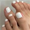 Nymora Weiße fussnägel zum kleben - 30 Stück kurze quadratische künstliche Fußnägel Set für DIY Heim-Nageldesign