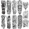 TNSLAND 11 Feuilles de Tatuaggi Temporanei Uomo, Tatuaggi Finti Uomo Impermeabile, Tattoo Temporanei Del Braccio, Tatuaggi Temporanei Adulti Leone Drago Serpente Fleur Halloween
