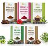 Herbs Botanica Maschera per capelli a base di erbe Combo Brahmi, Reetha (Aritha), Shikakai, ibisco, Amla in polvere da 150,3 g ciascuno in totale 0,7 kg per la crescita dei capelli, la salute del