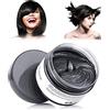 HTRUIYATY Cera colorante opaca temporanea per capelli, colore naturale per feste, cosplay, feste in maschera, discoteca, Halloween (Nero)