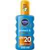 NIVEA SUN Protect & Bronze Sun Spray SPF20 (200 ml), Bronzing Tanning Lotion Spray with SPF20, Advanced Suncream Protection, Natural Pro-Melanin Extract
