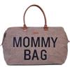 CHILDHOME Mommy Bag - Borsa Fasciatoio e Viaggio, Grande Capacità, Materassino Incluso, Tracolla Regolabile, Scomparti Multipli, Pochette Isotermica, Passaggio Valigia - Teddy Marrone