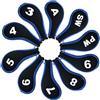 XPJYUA Copritesta per Ferri da Golf Copri Accessori for Putter da Golf Cerniera Set di coperture in Ferro Mazze Copricapo(Blue)