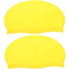 Beaupretty 2 Pezzi Cuffia da Nuoto in Silicone Giallo Spessa e Antiscivolo per Donna, Protezione Migliorata e Portatile per Piscina All'aperto e Nuoto in Acque Aperte