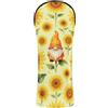GuoChe Set di coperture da golf in pelle PU con etichette intercambiabili n. per conducente, in legno, ibridi, girasole, gnomo, per primavera, estate, fiore