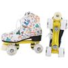 FILFEEL Pattini a Rotelle Graffiti a Doppia per Bambini e Adulti - Scarpe da Pattinaggio a 4 Ruote, Comode Ed Eleganti