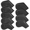 XPJYUA Copritesta per Ferri da Golf 9/10 pz Un Set Solido in Pelle Nera Goffratura Numero Bordo Vernice Golf Copricapo Cunei4 5 6 7 8 9 PAS Club Testa di Ferro Coperture(Color 1)